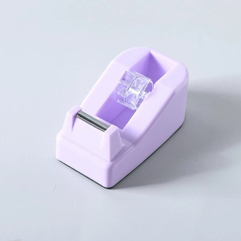 Large Tape Cutter Macaron-colored Desktop Plastic Tape Holder, Office Supplies,School DIY Crafts, Journal Making, Tape Dispenser Qme Purple