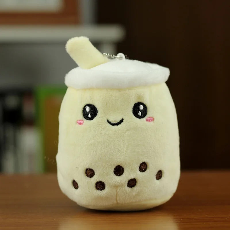 Boba Milk Tea Cup Plush Pillow Imitation Fruit Stuffed Toy Creative Qme yellow M
