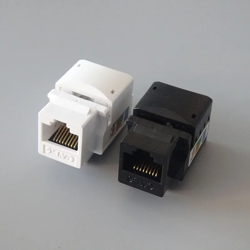 10pcs Category 6 Crimping Cable Computer Network Module CAT6 with Cover Information Ground Table Ethernet Cable Crystal Head Qme