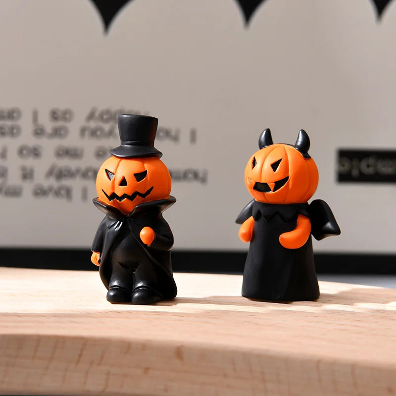 Halloween Resin Ornaments Pumpkin Ghost Witch Dolls Desktop Decor Qme