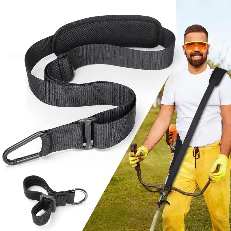 Adjustable Trimmer Shoulder Strap Breathable Padded Mesh Durable Hook For Lawn Care Yard Work Brush Cutter Accessories Qme A