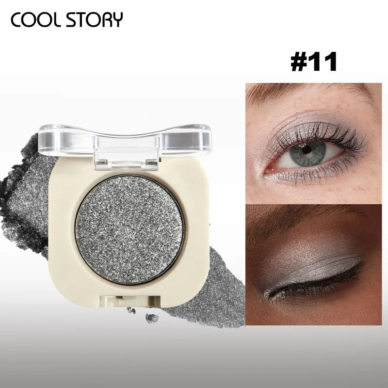Eyeshadow Palette - Matte & Shimmer Nude Colors, Multi-Use Makeup Palette for Eyes & Face, Smooth Formula, Long Lasting Pigment Qme 11 Silver Grey