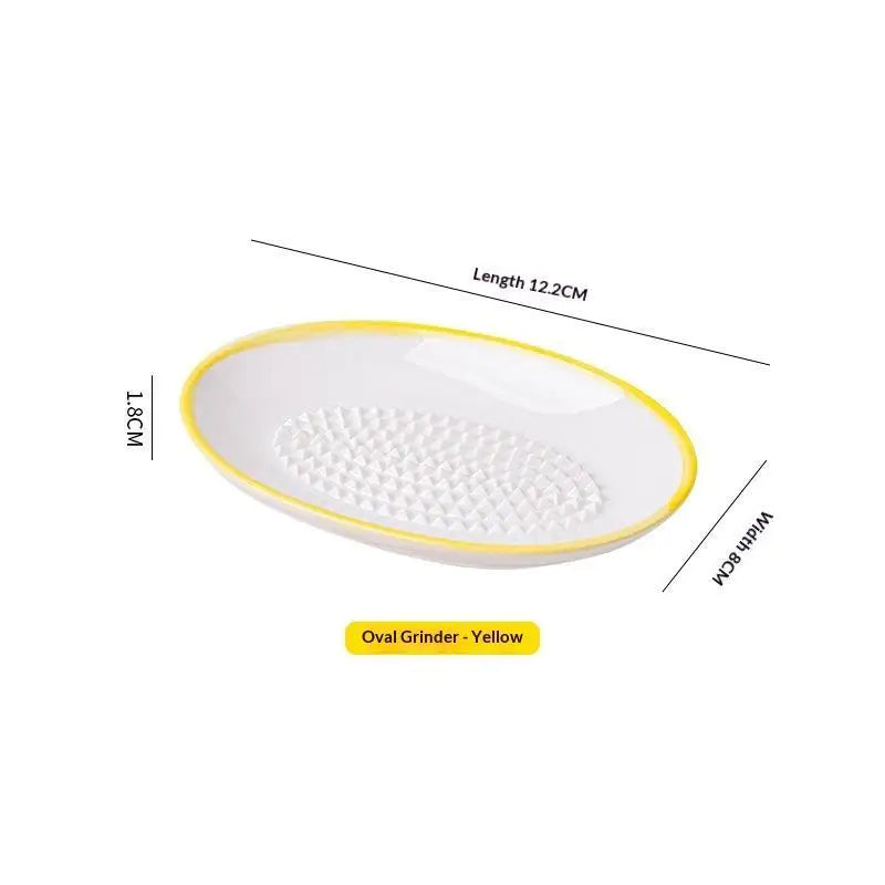 Japanese Ceramic Garlic Grater Plate Porcelain Ginger Wasabi Grinder Qme B Yellow