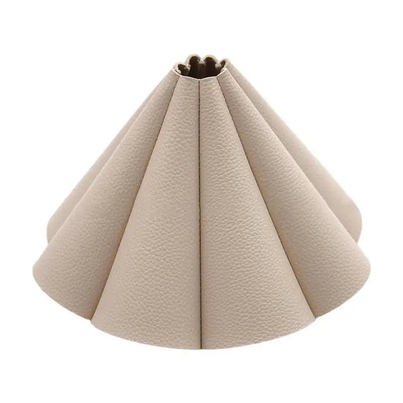 Leather Waterproof Lampshade LED Light Protective Cover Durable Hanging Garden Path Light Replacement PU Sleeve For Camping Qme Apricot