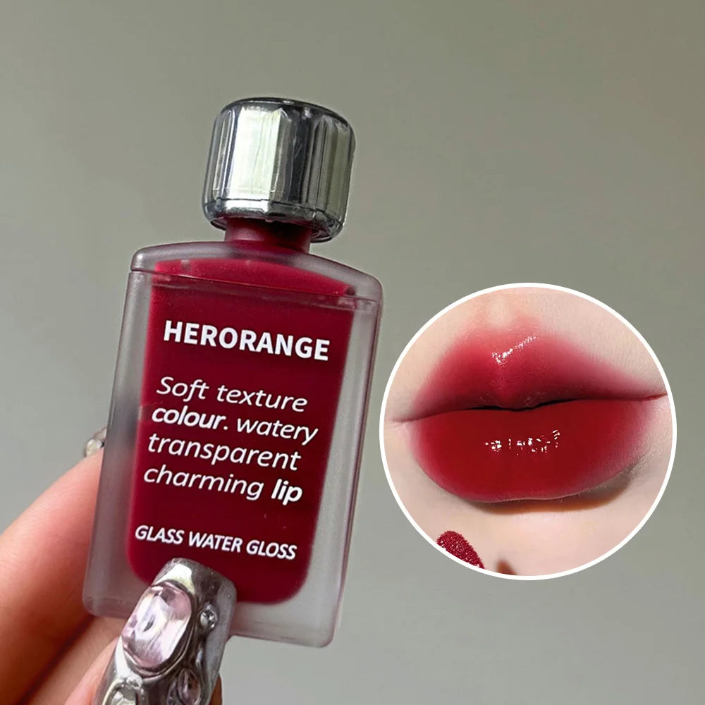Lightly Glass Water Gloss Herorange Lip Glaze Mirror Moisturizing Qme HR567-03