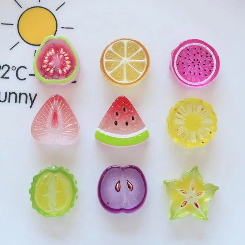 10PCS Mini Adorable Watermelon Flat Back Cabochons Kawaii Fruit Pieces for DIY Scrapbook Gift Wrapping Decor Qme