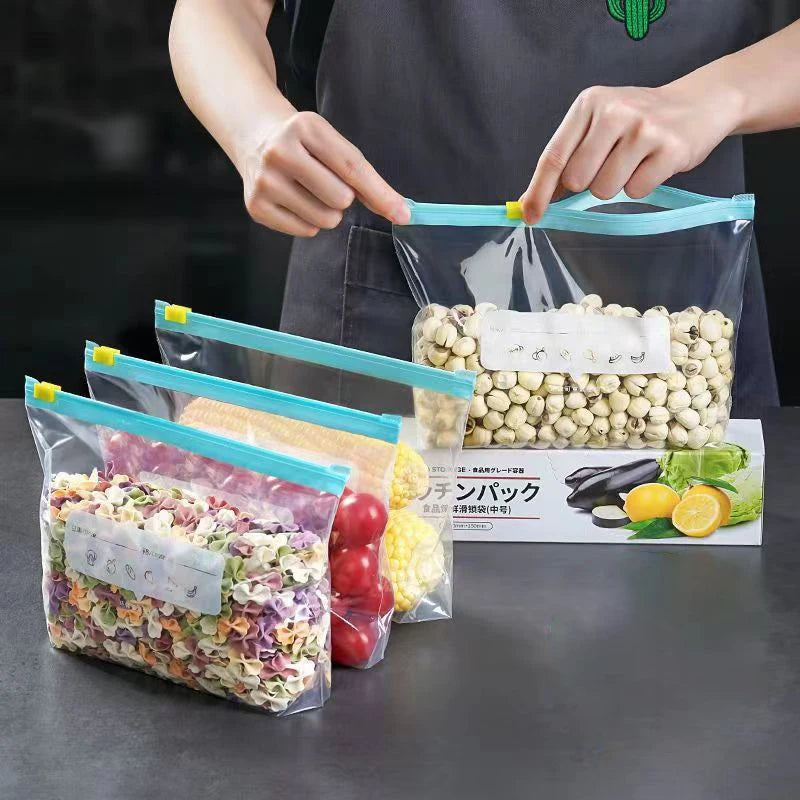 Zipper Style Sealed Freezer Special Sliding Lock Fresh-Keeping Bag, Thickened Quick Sealing Bag Qme
