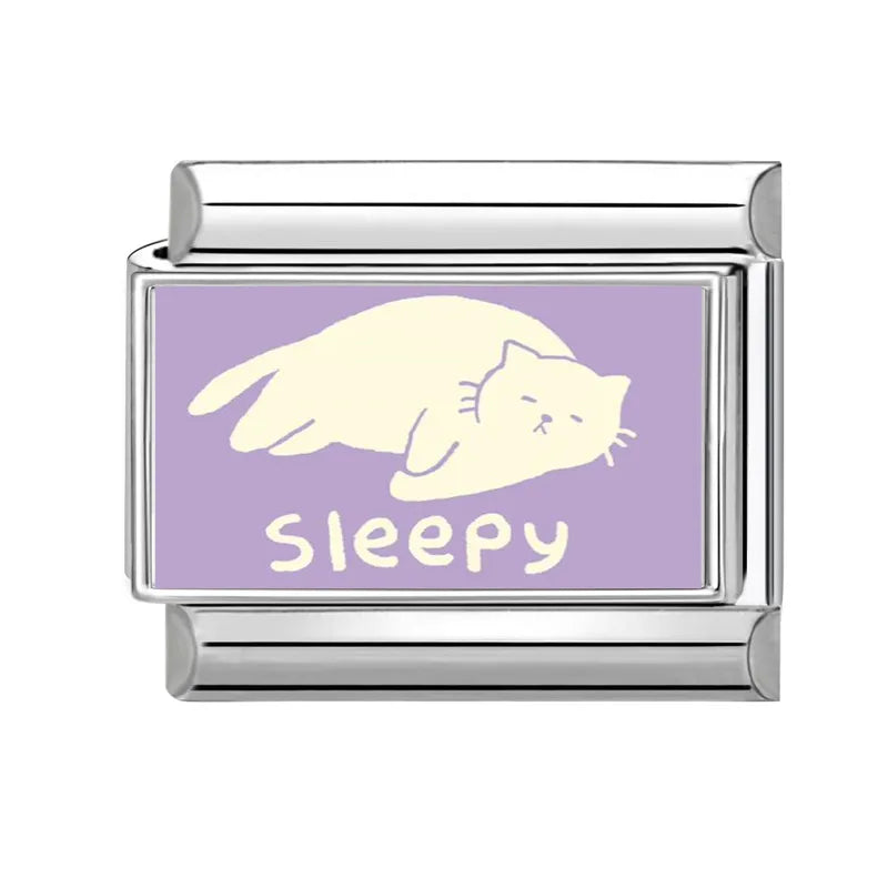 Y2K Wholesale Purple Cartoon Rabbit Planet Cat Italian Charm Link Fit