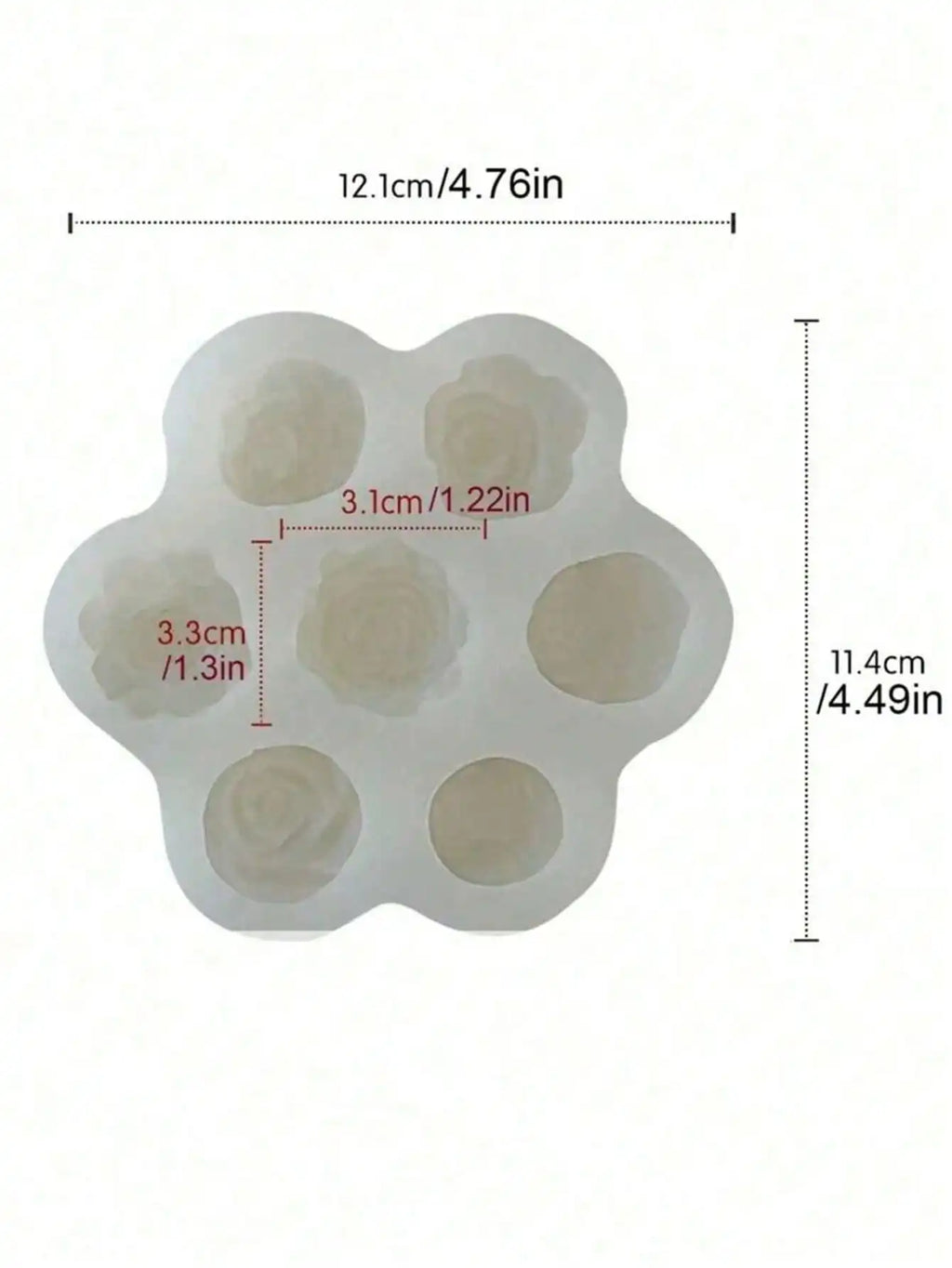 DIY 3D Rose Peony Flowers Candle Decoration Scented Silicone Molds Qme