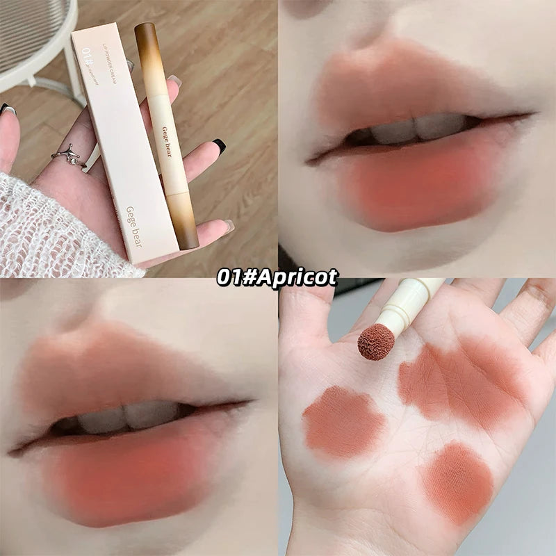 Gege Bear Velvet Matte Lip Powder Cream Long-Lasting Moisturizing Lipstick Autumn-Winter Color Natural-Looking Lip Stain Qme GX1256-1