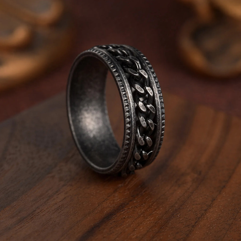 Vintage Viking Rune Rings For Men Women Retro Viking Stainless Steel Rotatable Fidget Anxiety Spinner Ring Retro Amulet Jewelry Qme 1 8