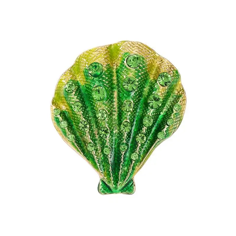 Rhinestone Shell Brooches For Women Unisex Enamel Ocean Pins Friend Event Party New Gifts Jewelry Decoration Accessories Qme D