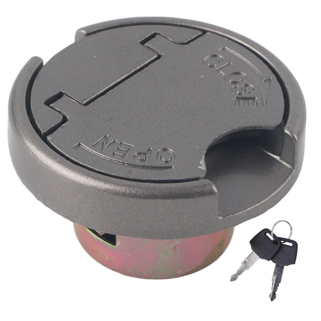 Fuel Cover Gas Gas Lid Gas Lock with Keys Stainless Steel Parts for GY6 Scooter Motorcycle Qme Silver