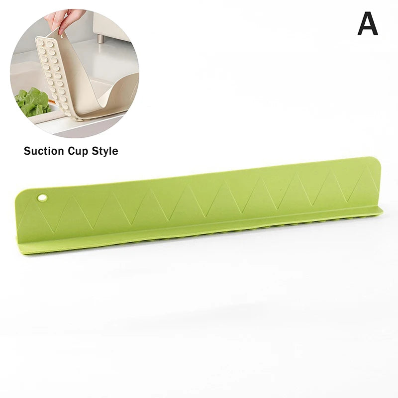 1 PCS Silicone Sink Splash Guard With Suction Cup Sink Baffle Splash Guard Splash Protector For Kitchen Island And Bathroom Qme A Green