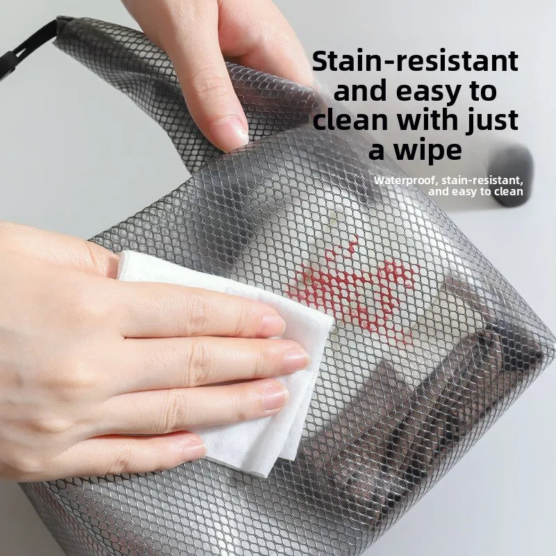A Waterproof Storage Bag, Fitness Clothing Swimming Bathroom Large Capacity Drawstring, Men's And Women's Outdoor Toiletries Bag Qme