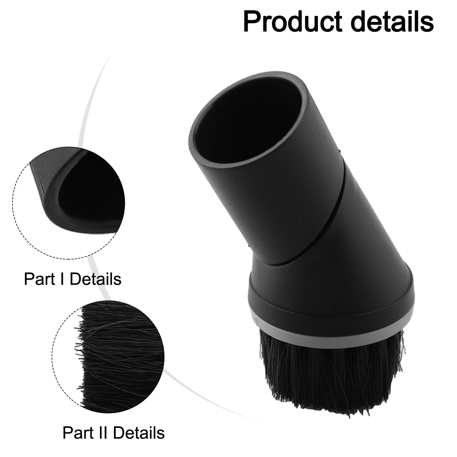 Round Dust Brush Nozzle With Nylon Bristles Fits 35mm Connection For Miele Classic C1 Eco Line Plus Vacuum Cleaners Qme