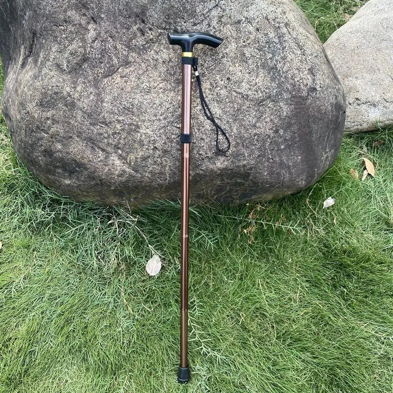 Telescopic Walking Stick Outdoor Hiking Trekking Poles Aluminum Alloy Qme Khaki