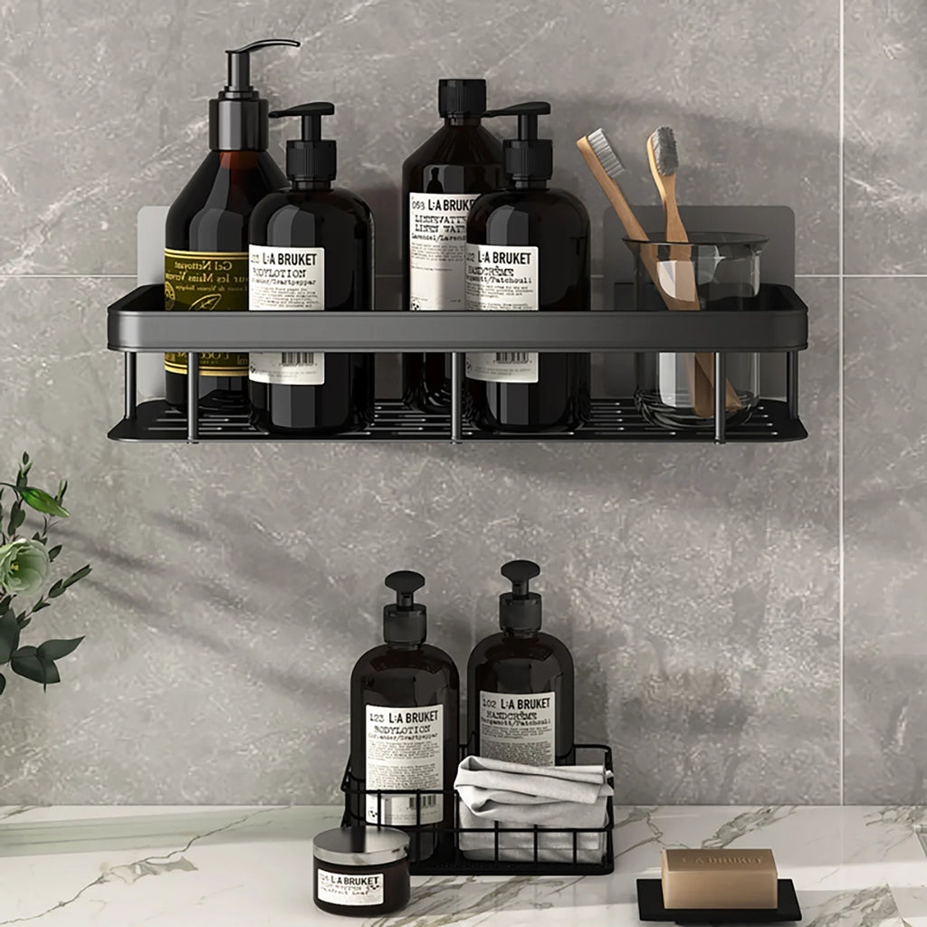 Wall Hanging Corner Rectangular Rack Bathroom Shelf Towel Rack Shelves Wall Shower Shampoo Rack No Drill Shelf Tripod Qme