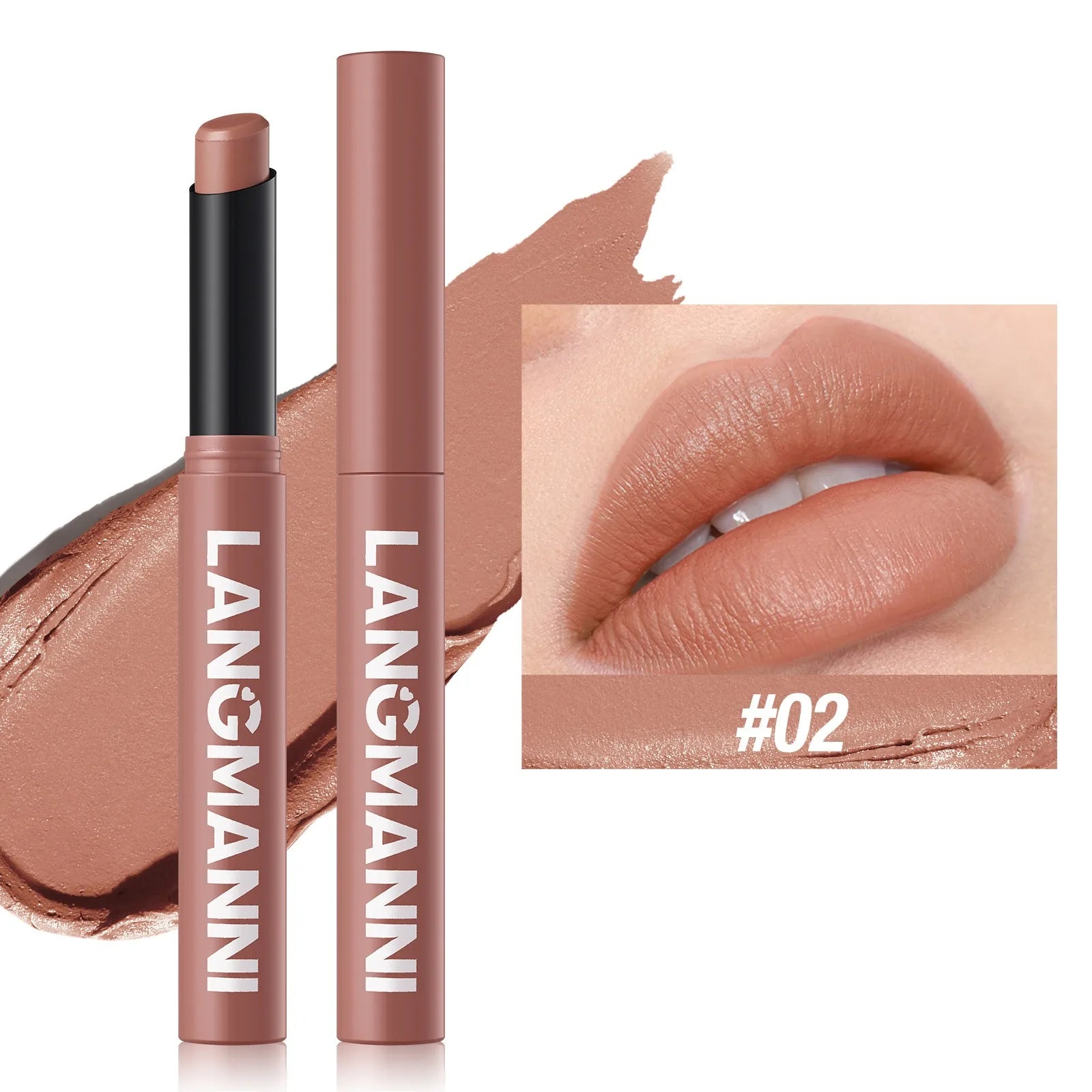 Slanted Tip Lipstick High Shine Pearl Lipstick with Glitter Creamy Texture Hydrating Long Lasting Lip Makeup Cosmetics Lip Stick Qme Matte 02
