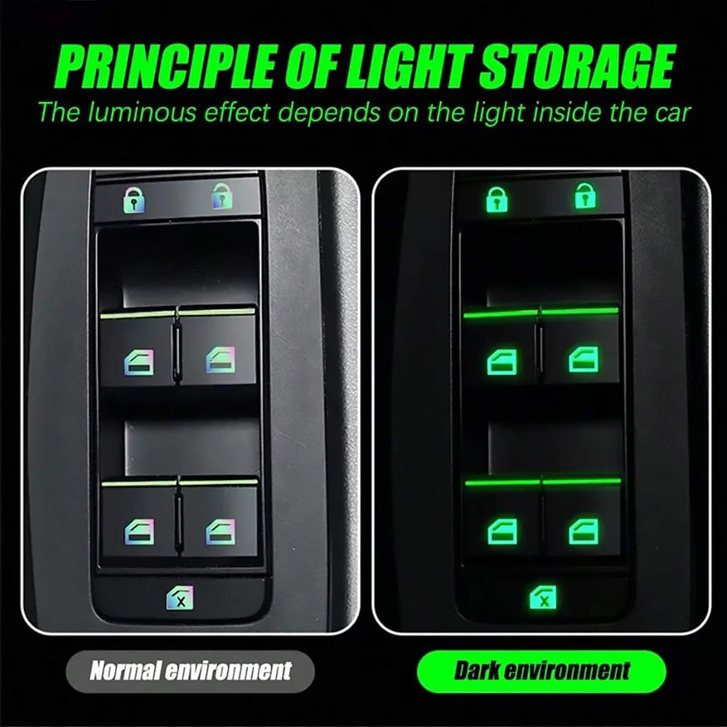 Car Window Control Button Luminous Stickers Auto Interior Qme