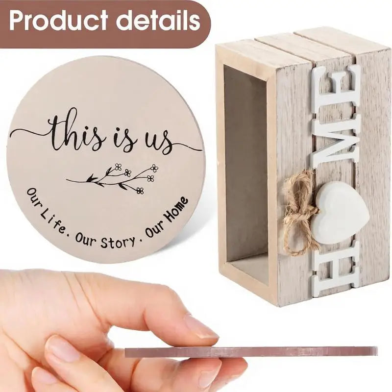 Natural Wooden Coasters For Drinks Set Of 6 Thick Absorbent Cup Pads With Storage Box For Coffee Wooden Table Protection Qme