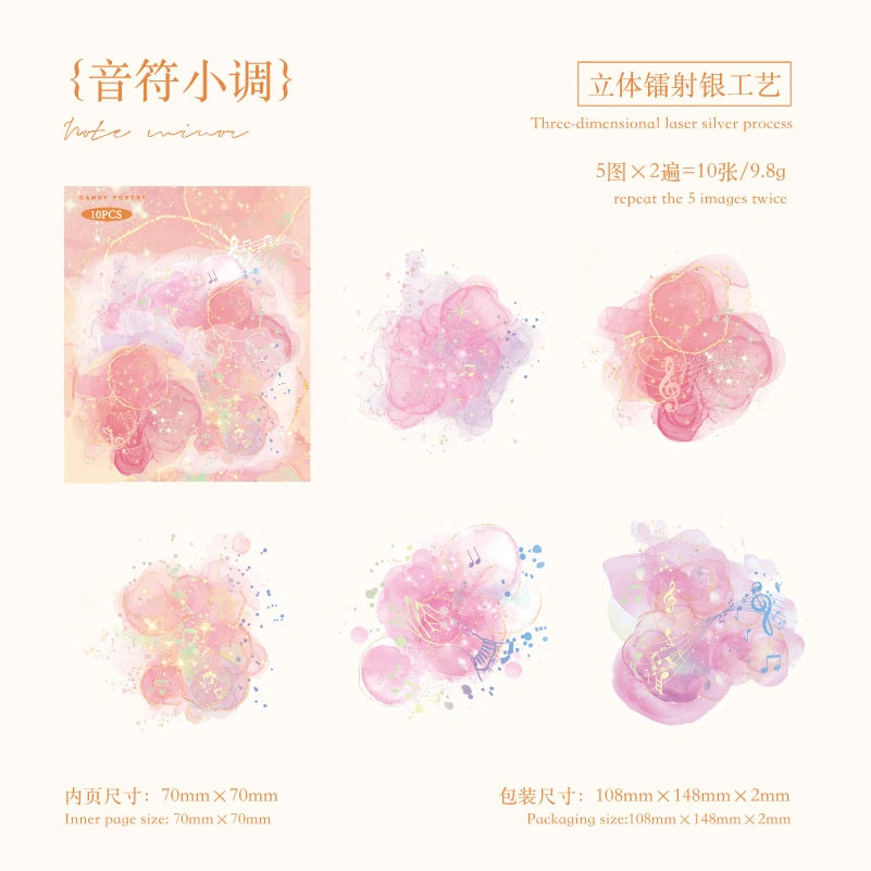 Watercolor spatter Sticker Pack Journaling School Accessories DIY Decorative Scrapbook Color Label Sticker Aesthetic Stationery Qme D
