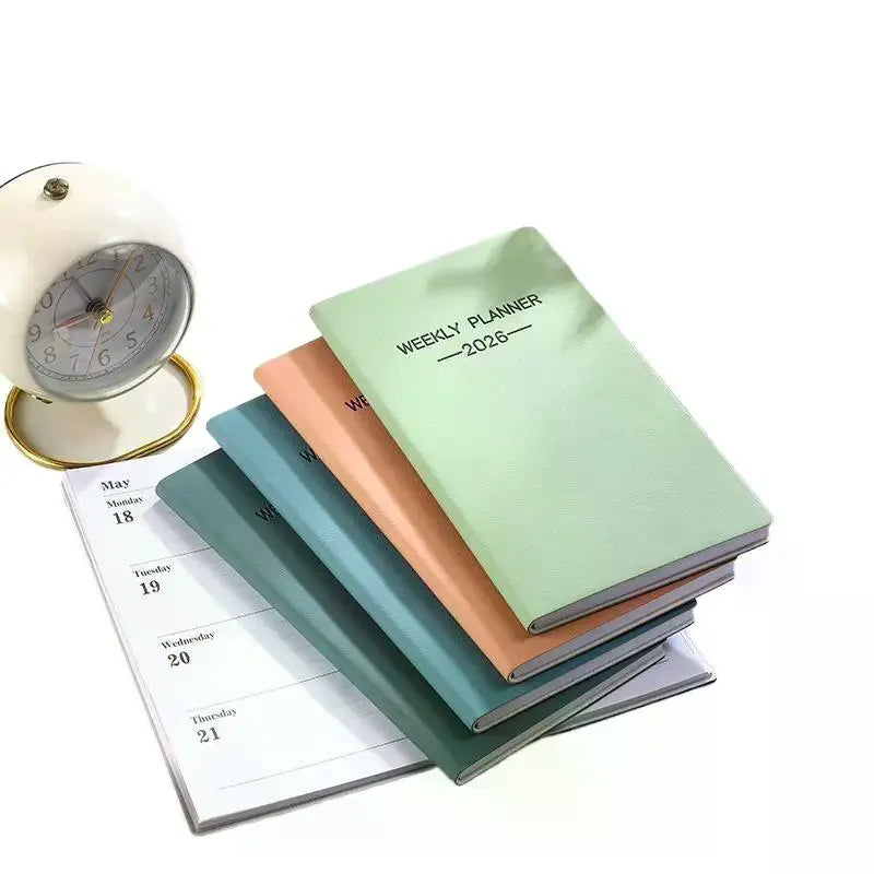 A6 2026 Daily Planner Morandi Leather Calendar 64 Sheets 128 Page Qme