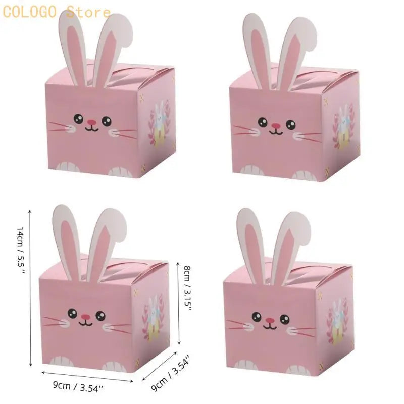10Pieces Convenient Easter Rabbit Favor Boxes School Family Qme