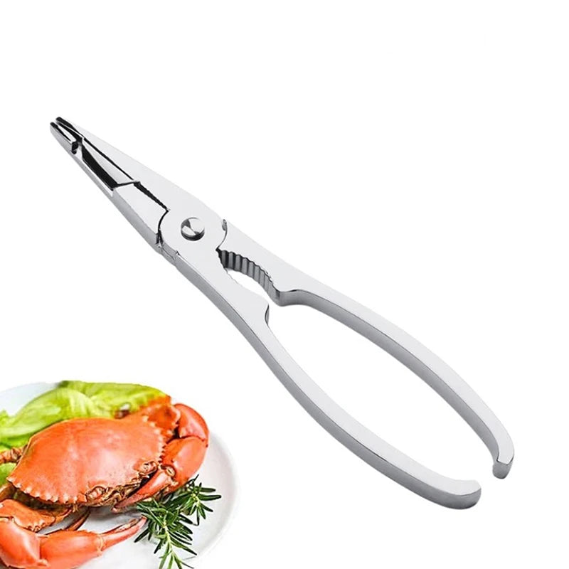 Stainless Steel Pliers Lobster Clamp Clip Picking Crab Meat Easy Qme