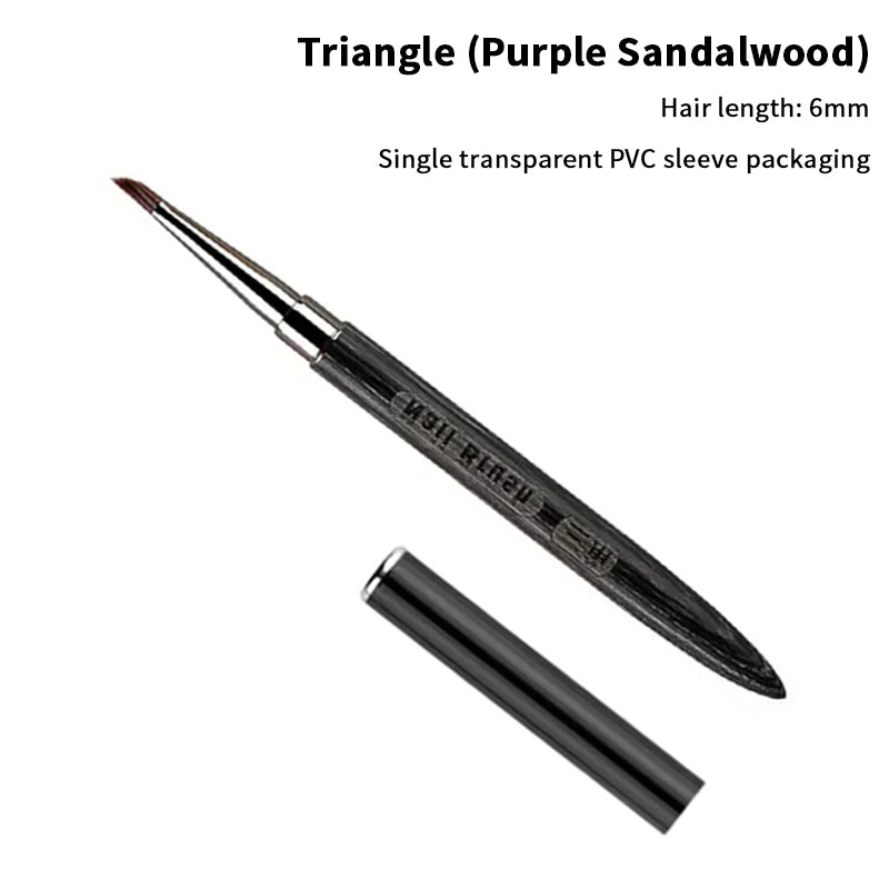 Wood Handle Triangular Petal Nail Brush Acrylic Art Liner Grid Qme A2