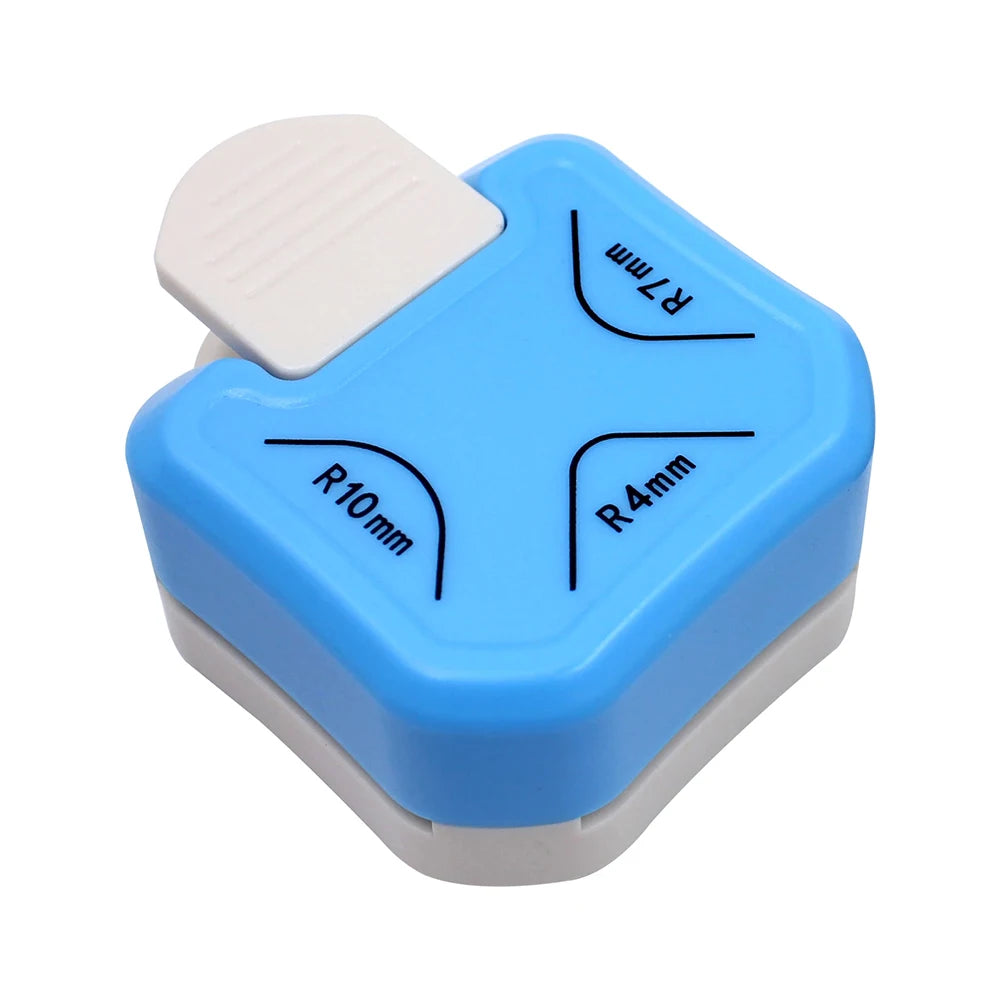 Corner Rounder Punch 3 in1 R4/R7/R10mm Round Corner Trimmer Cutter for Card Craft Scrapbook Wrapping Paper Sticker Qme 1 Pc blue
