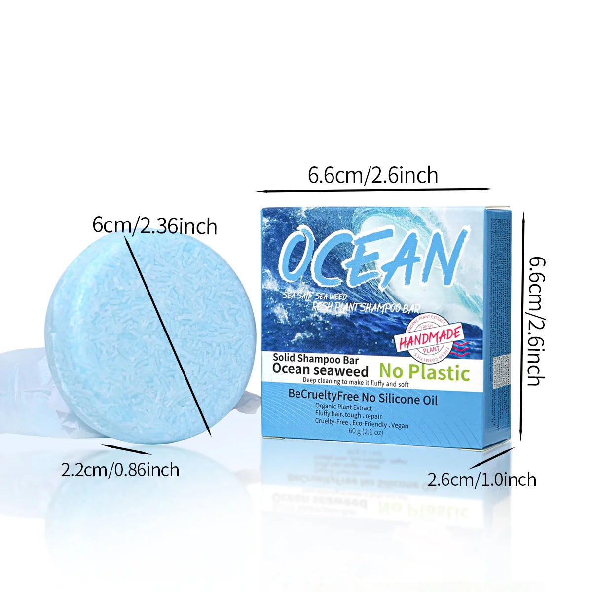 Refreshing Ocean Shampoo Seaweed Essence Handmade Soap Soft Tough Qme