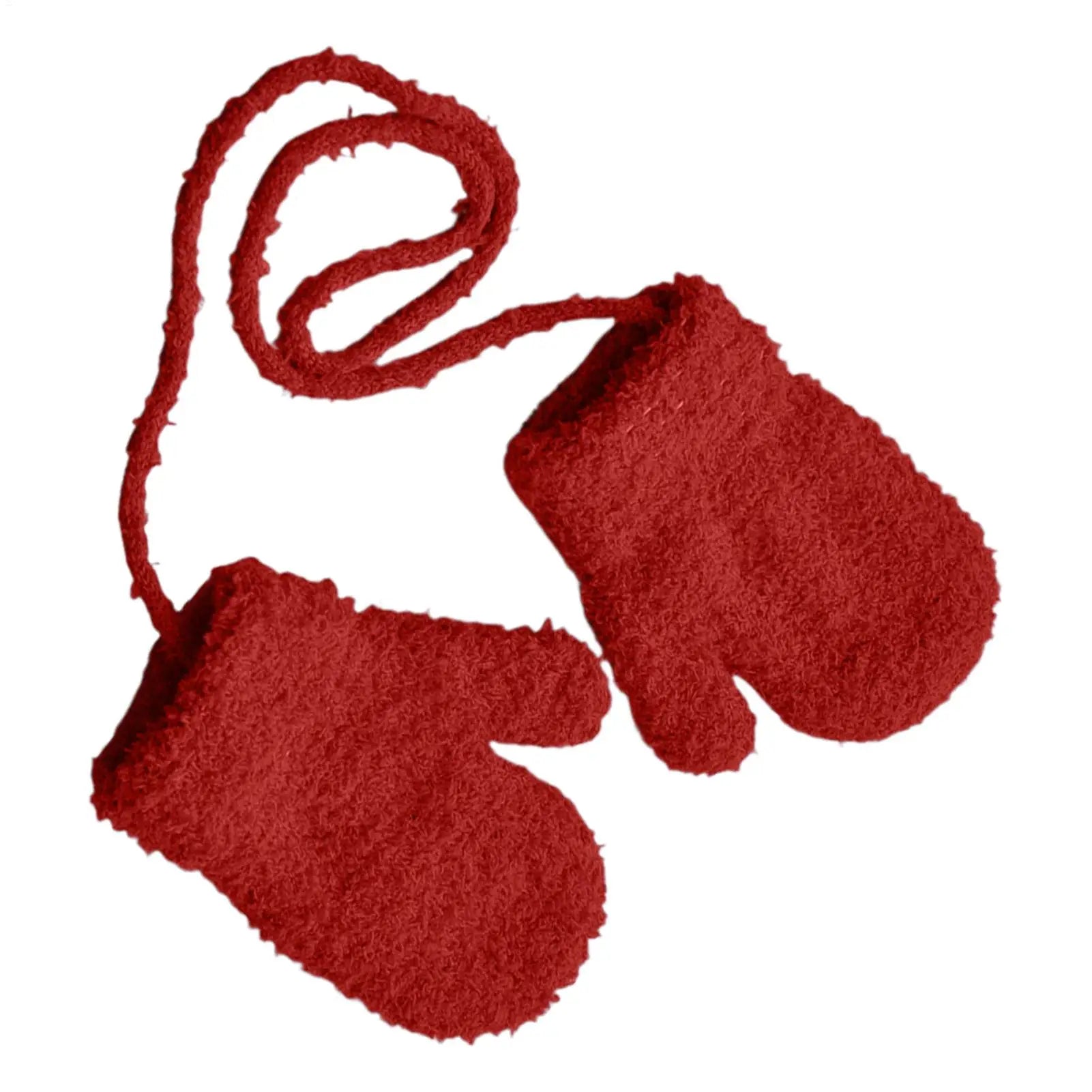 Toddler Mittens Soft Plush Toddler Winter Thermal Gloves Thermal Anti-Loss Cold Weather Protection Accessories for 1-3 Years Old Qme