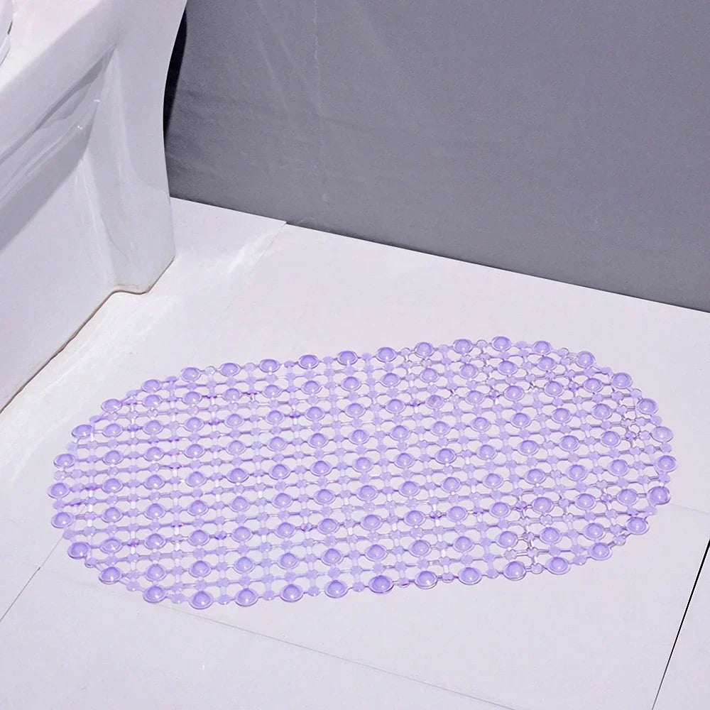 Household Non-slip Mat Bathroom Bath Massage Suction Cup Bathtub Rug Qme Purple