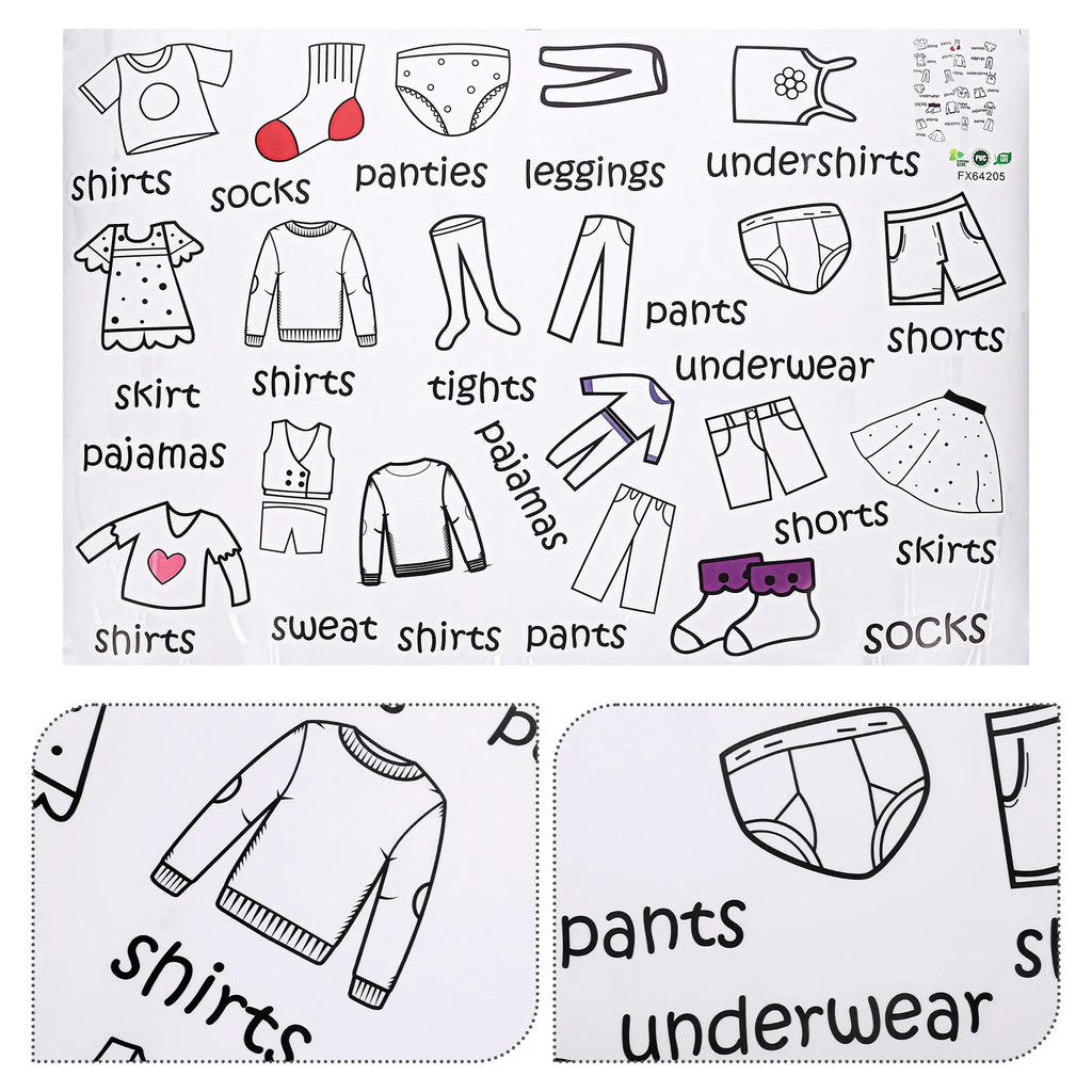 2 Sheets Wardrobe Stickers for Clothing Removable Self Adhesive Clothes Organization Label Decal for Wooden Metal Glass Closet Qme Default Title