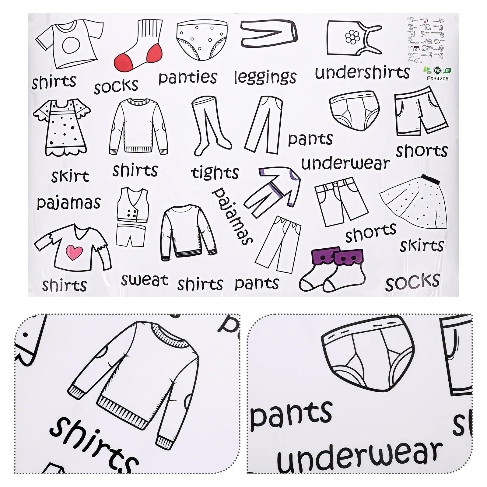 2 Sheets Wardrobe Stickers for Clothing Removable Self Adhesive Clothes Organization Label Decal for Wooden Metal Glass Closet Qme Default Title