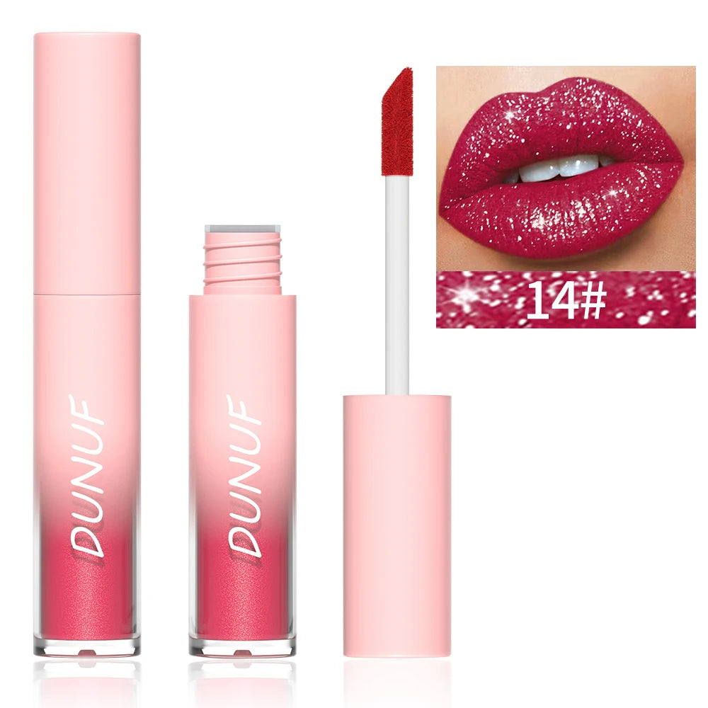 Pearlescent Lipstick Waterproof Long-lasting Lip Gloss Easy Paint Qme 14