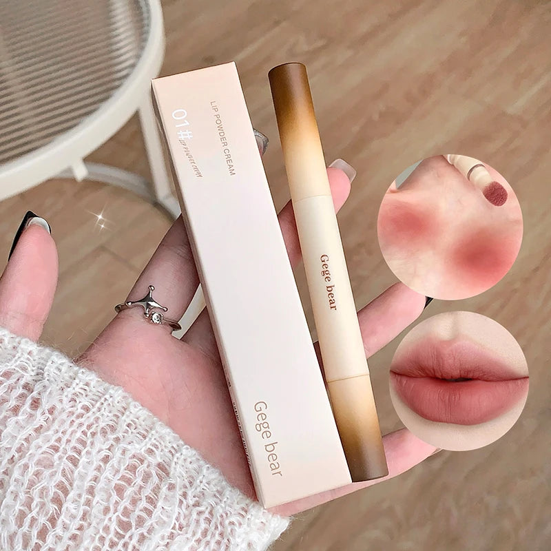 Gege Bear Velvet Matte Lip Powder Cream Long-Lasting Moisturizing Lipstick Autumn-Winter Color Natural-Looking Lip Stain Qme