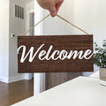 Rustic Simplicity Welcome Wall Hanging Decor Wood Art Plaques Sign Door Sign for Home Living Room Decor Qme S