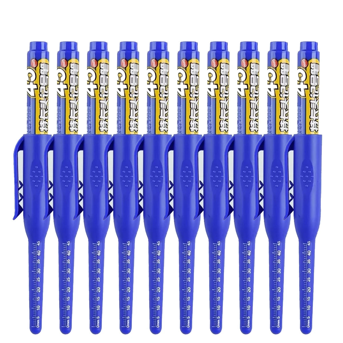 1-10Pcs Multi-Purpose 45mm Deep Drill Hole Long Nib Waterproof Marker Pens for Bathroom Woodworking Long Head Carpenter Pen Qme 10 blue