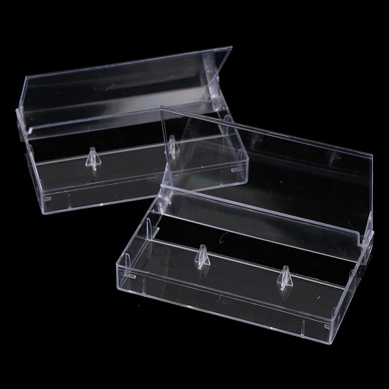 .10Pcs Recording Blank Cassette Case Audio Storage Box Transparent Dustproof Box. Qme