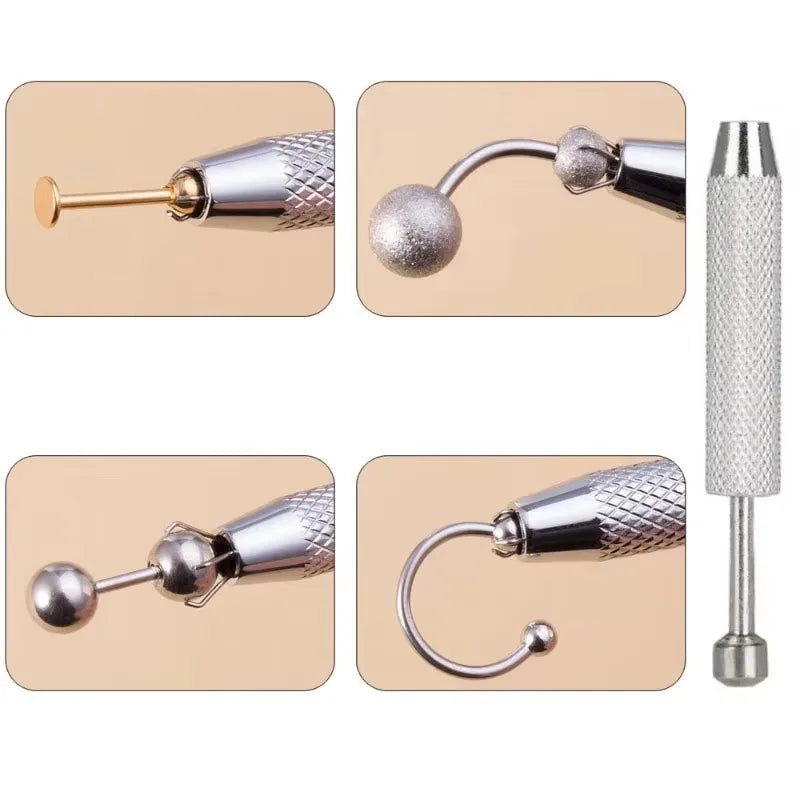1Pc Four-claw Bead Holder Pickup Tool Diamond Jewel Tip Holder Tweezers Catcher Body Perforation Sprinkler Pen Tool Qme 1pc Blue