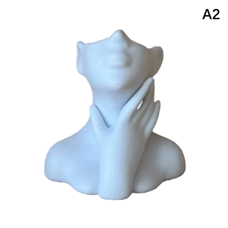 Creative Art Vase Makeup Brush And Pen Holder Multi-Functional Desk Organizer Statue Ornament Home Office Decor Qme A2