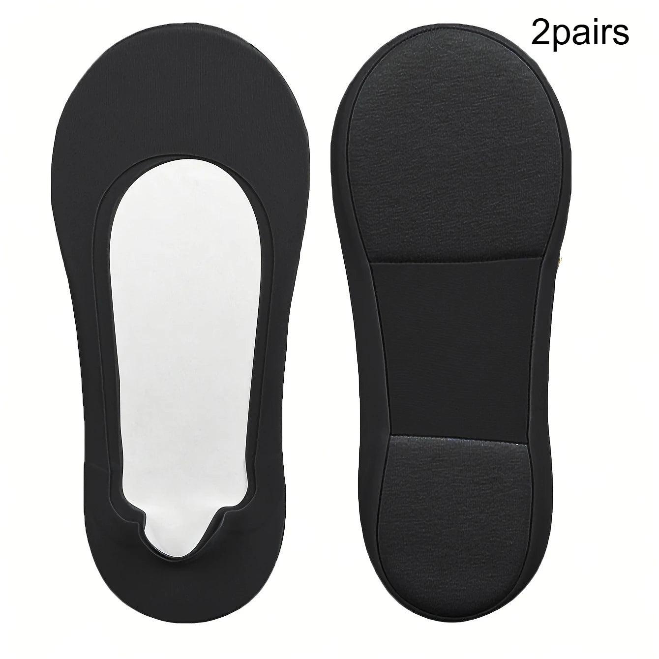 3D Anti Slip Low Top Boat Socks,soft Boat Socks ,shock-absorbing Summer Thin Breathable Shallow Mouth Invisible Anti Slip Socks Qme Black 2 pairs One Size