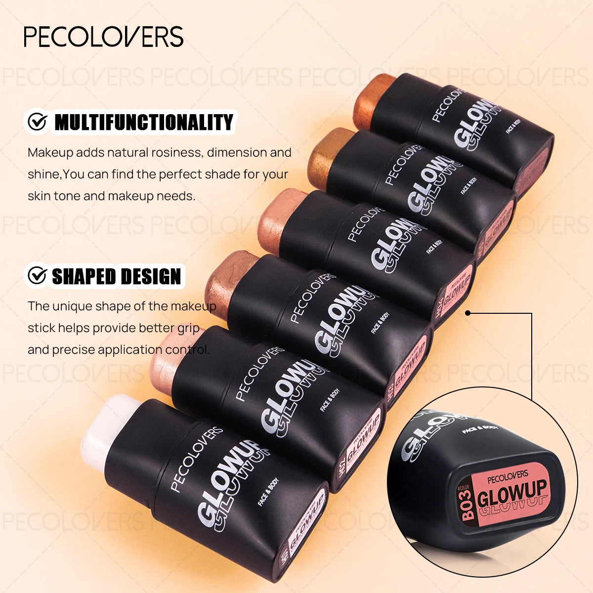 Waterproof Face Highlight Stick Long-lasting Natural Finish All Skins Qme