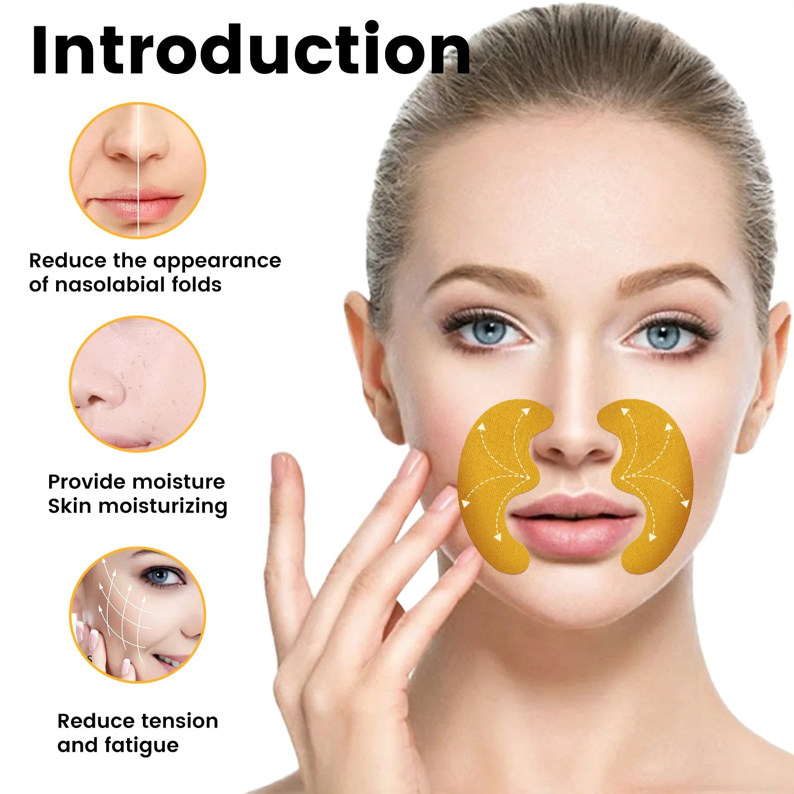 Forehead Nasolabial Eye Gel Patch Forehead Line Removal Anti Wrinkle Anti Sagging Skin Firming Mask Kojic Acid Collagen Patches Qme