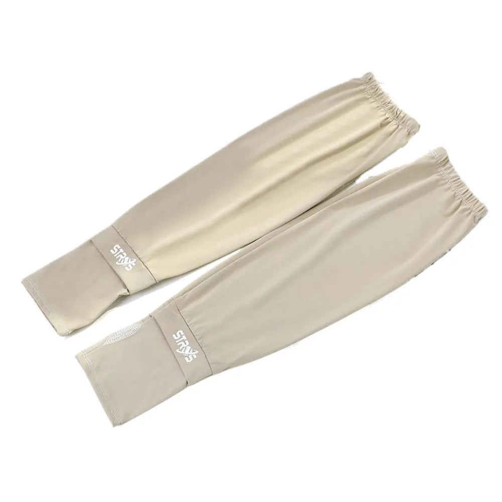 Thin Loose Ice Silk Sleeves UV Insulation Sun Protection Sunscreen Arm Sleeve Anti-UV Long-sleeved Glove Cycling Gloves Driving Qme Style A Khaki