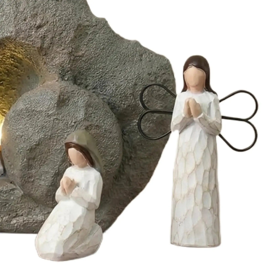 2026 Empty Tomb Easter Scene Religious Resin Centerpiece Easter Tomb for Spring Office Mantle Shelf Christian Home Church Qme