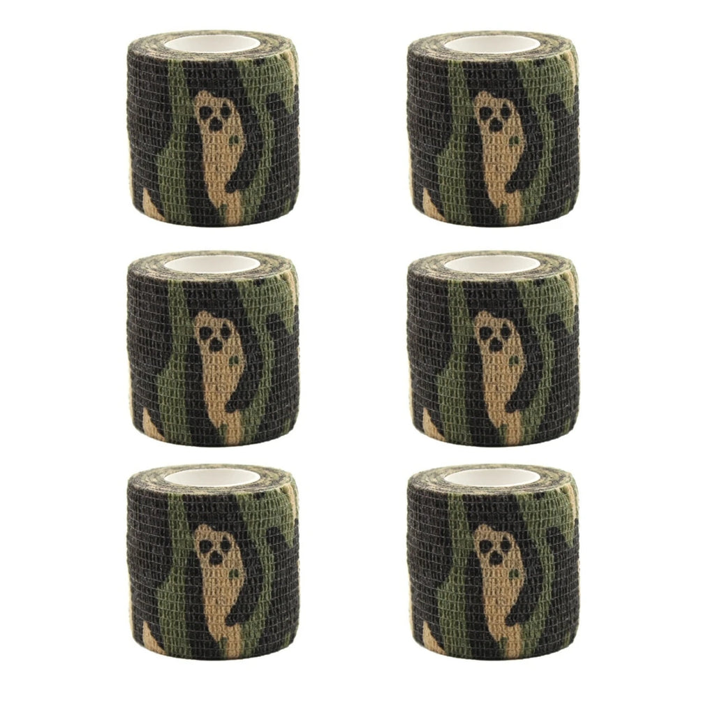 6/12/24 PCS Camouflage Tattoo Bandage Anti-slip Athletic Nonwoven Disposable Waterproof Self-adhesive Elastic Bandage Qme 6PCS