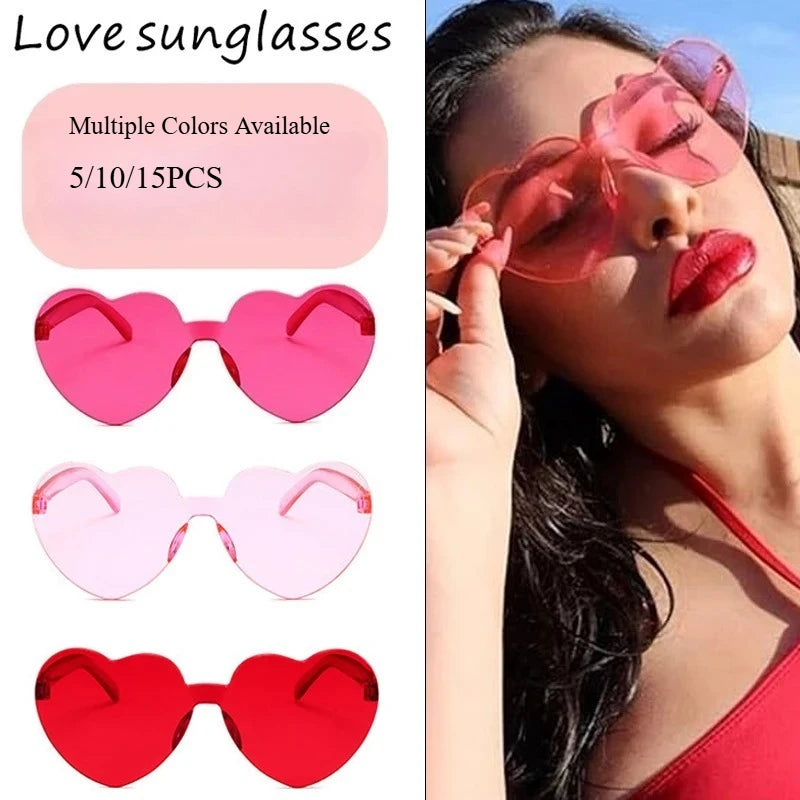 Heart Sunglasses Retail /Wholesale 5-15PCS Wedding Bachelorette Bridesmaid Beach Party Multi-Color Photo Props Gifts Qme